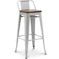 Taburete de Bar - Diseño Industrial - Madera y Acero - 76cm - Stylix