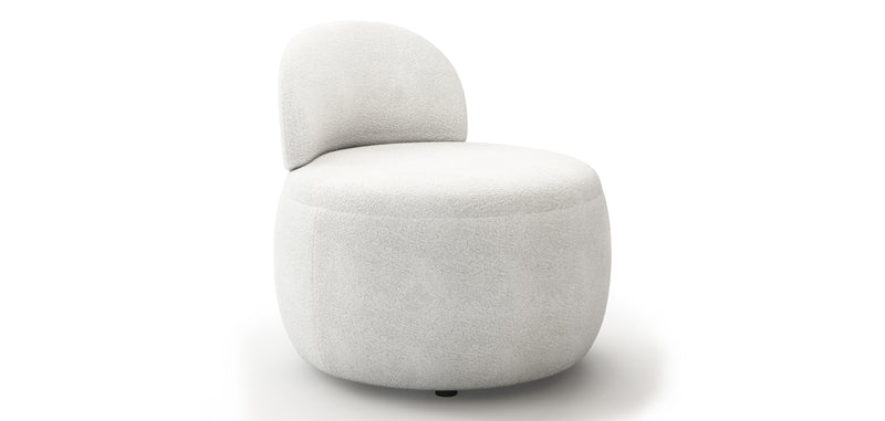 Fauteuil Design En Bouclette Fausse Fourrure Tapissée - Boucles Blanches - Melanie