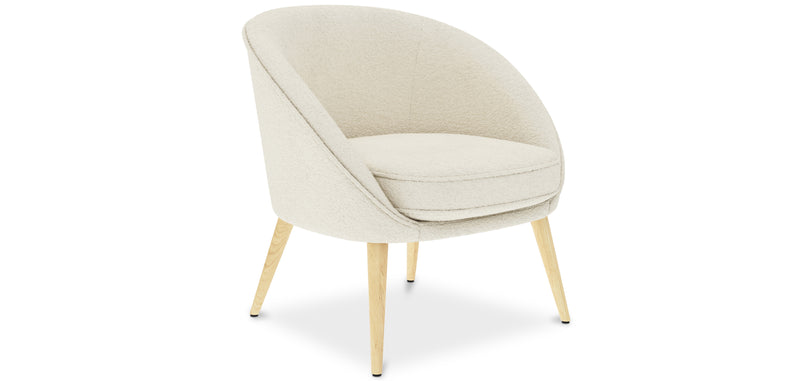 Fauteuil avec Accoudoirs En Bouclette Fausse Fourrure Tapissée - Boucles Blanches - Pimba