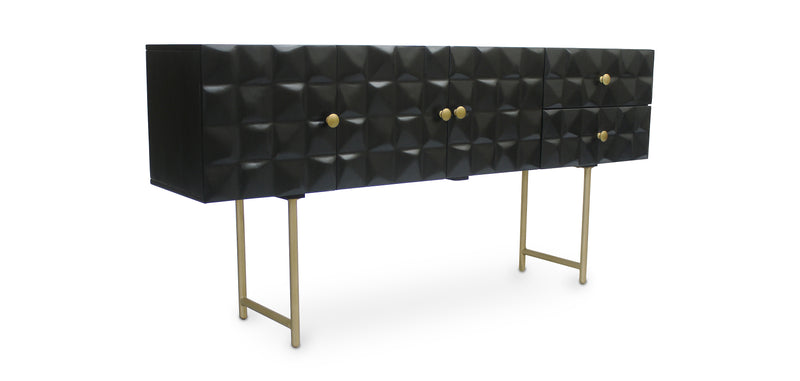 Console en Bois - Buffet Stile Vintage - Noir - Huisu