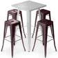 Pack Tabouret de Table ET 4 Tabourets de Bar Design Industriel - Métal - Nouvelle Edition - Bistrot Stylix