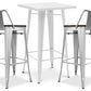Pack Tabouret de Table Blanc et Pack 2 Tabourets de Bar avec dossier - Design Industriel - Nouvelle Edition - Bistrot Stylix