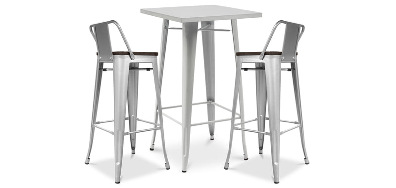 Pack Tabouret de Table & 2 Tabourets de Bar Design Industriel - Nouvelle Edition -Bistrot Stylix