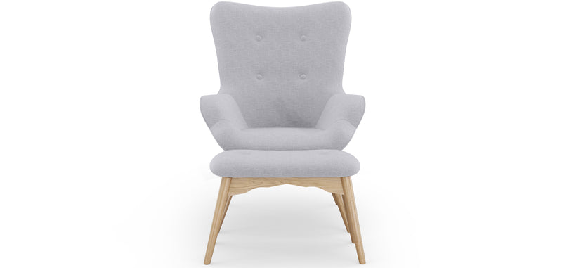 Fauteuil avec Repose-Pieds - Revêtement en Lin - Huda