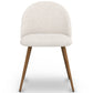 Chaise de salle à manger En Bouclette Fausse Fourrure Tapissée - Boucles Blanches - Scandinave - Evelyne