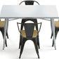 Pack Table de salle à manger et 4 chaises de salle à manger avec accoudoirs Design industriel - Nouvelle édition - Bistrot Stylix