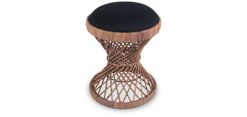 Round rattan stool - Boho Bali style - Small - Heley