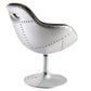 Fauteuil avec accoudoirs - Design d'aviateur - Cuir et métal - Tulip