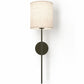 Applique Murale - Lampe Noire avec Abat-Jour en Tissu - Dena