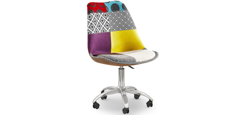 Chaise de Bureau Pivotante - Tissu Patchwork - Ray