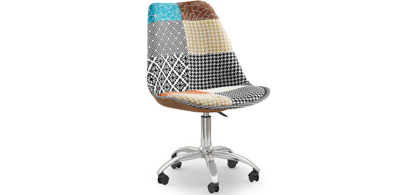 Chaise de Bureau Pivotante - Tissu Patchwork - Patty