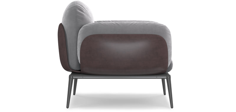 Fauteuil rembourré en velours - June