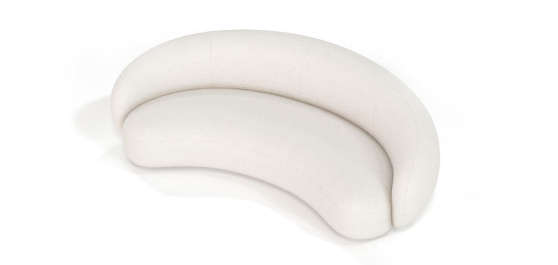 Canapé Courbé en bouclette fausse fourrure Tapissée - Boucles Blanches - 3/4 Places - Souta