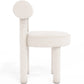 Chaise de salle à manger en bouclette fausse fourrure Tapissée - Boucles Blanches - Rhys