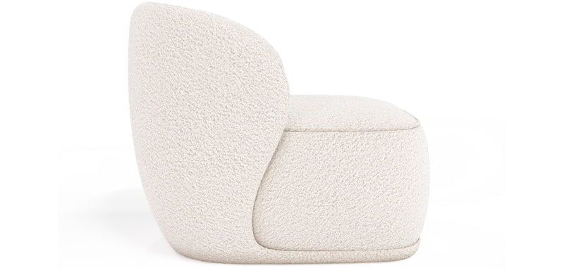 Fauteuil en bouclette fausse fourrure Tapissée - Boucles Blanches - Mykel