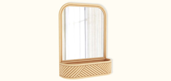 Wall Mirror with Rattan Frame - Bali Boho Style - Amara - gallery 2