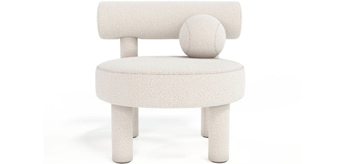 Fauteuil en bouclette fausse fourrure Tapissée - Boucles Blanches - Klena