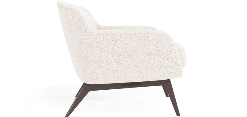 Fauteuil en bouclette fausse fourrure Tapissée - Boucles Blanches  - Jenna