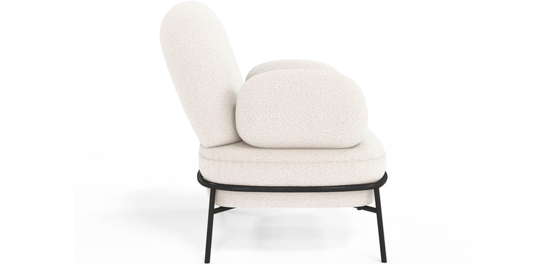 Fauteuil de Designer - Revêtu de Tissu Bouclé - Alia