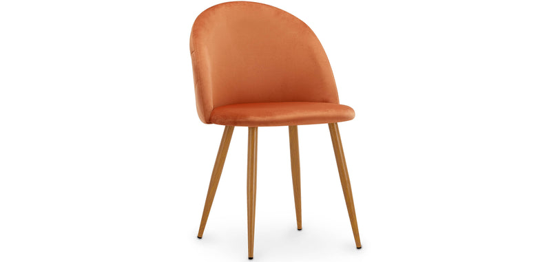 Chaise de Salle à Manger - Revêtue de Velours - Dossier avec Motif - Evelyne