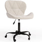 Chaise de bureau avec roulettes - Chaise pivotante de bureau - Rembourrée en tissu bouclé - Structure noire Wito