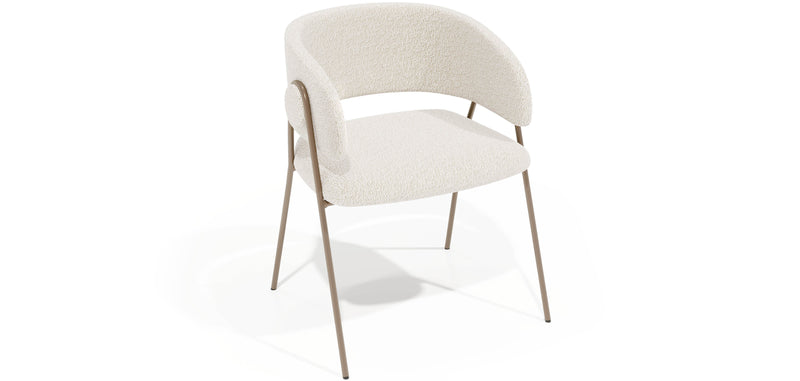 Dining chair - Upholstered in Bouclé Fabric - Charke - gallery 5