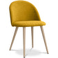 Dining Chair Upholstered in Fabric - Scandinavian Style Solid Natural Wood Style Legs- Evelyne