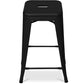 Industrial design bar stool - matte steel - 60cm - Stylix