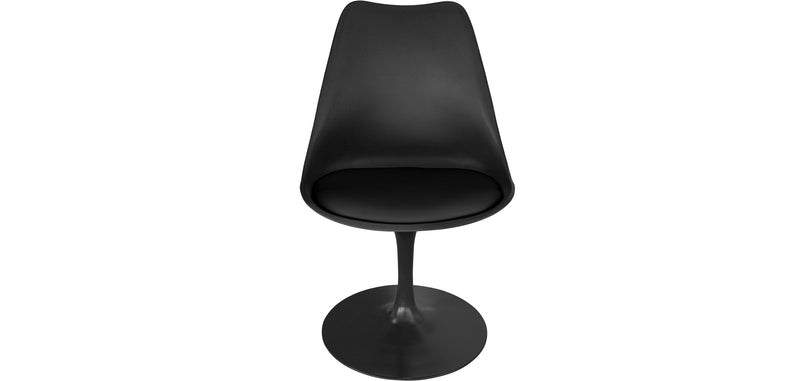 Sedia Tulipan nera con cuscino