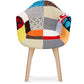 Krzesło do jadalni z podłokietnikami - tapicerka patchwork - Pixi