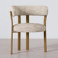 Living room armchair with armrests upholstered in Chenille  – Oak-effect legs – Ergonomic and modern design – Okare