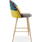 Upholstered Patchwork Stool - Scandinavian Style - 63cm - Evelyne