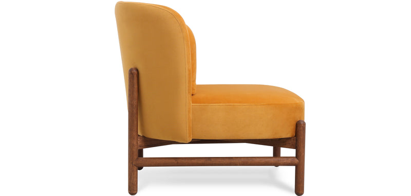 Fauteuil rembourré en velours et bois - Brina