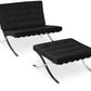 Design Armchair with Footrest - Faux Leather Upholstery - Town