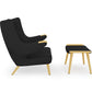 Armchair with Footrest - Upholstery - Grizzly