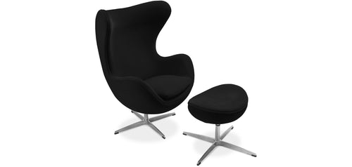 Fauteuil avec repose-pieds design en forme d'œuf - Revêtement en tissu - Brave