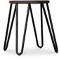 Okrągły stołek barowy - industrialny design - drewno i stal - 43cm - Hairpin