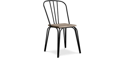 Chaise de salle à manger - Design industriel - Bois et métal - Lillor