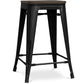 Bar Stool - Industrial Design - Wood and Steel - 60cm - Stylix
