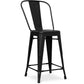 Taboret barowy z oparciem - design industrialny - 60cm - Stylix