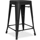Industrial design bar stool - matte steel - 60cm - Stylix