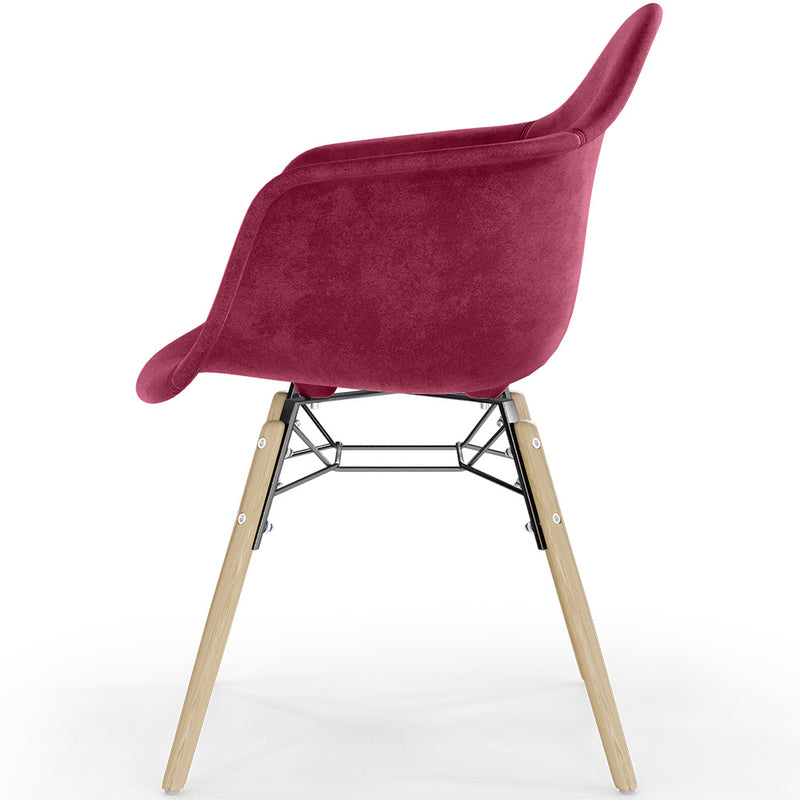 Velvet Dining Chair - Scandinavian Design and Wooden Legs - Nordika