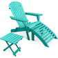 Adirondack Long Chair Footrest And Table Wood Outdoor Furniture Set For Garden Patio Alana