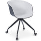 Chaise de bureau tapissée avec accoudoirs - Chaise de bureau à roulettes - Noir et blanc - Jodie