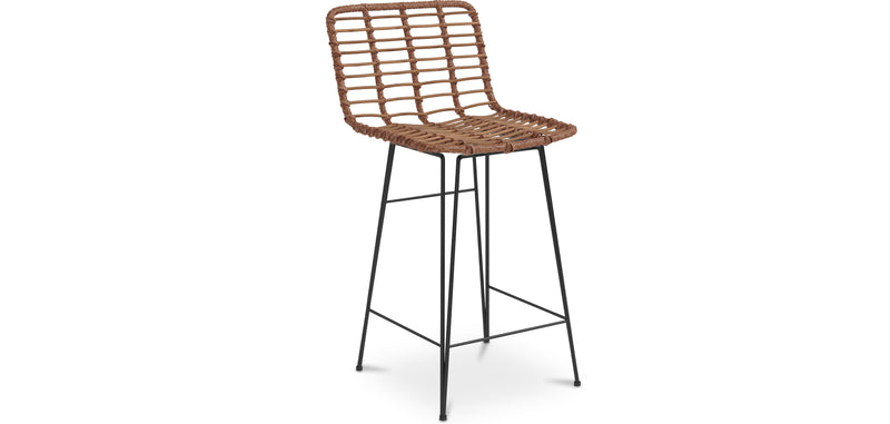 Tabouret de bar en osier - Boho Bali Design -65cm - Catori
