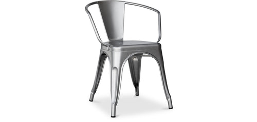 Chaise de salle à manger avec accoudoirs - Acier - Nouvelle édition - Stylix