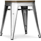Industrial Design Stool - Wood and Steel - 45cm - Stylix