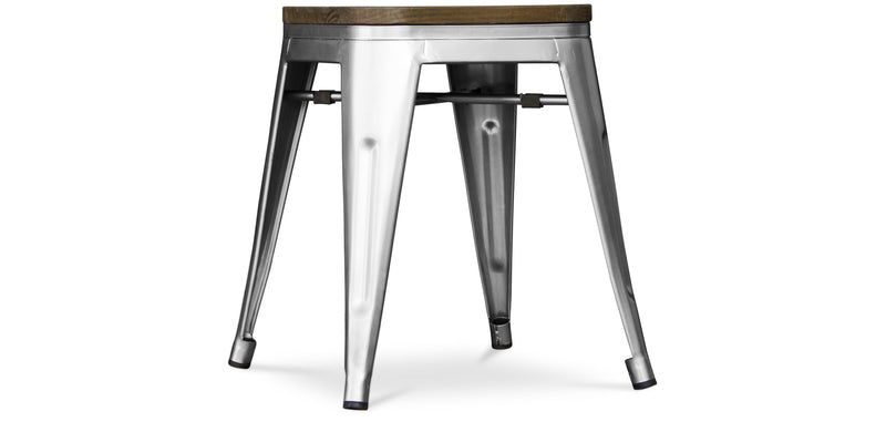 Industrieller Design-Hocker - Holz und Stahl - 45cm - Stylix