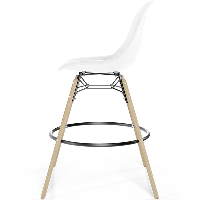 Velvet Bar Stool - Scandinavian Design and Wooden Legs - Skögur