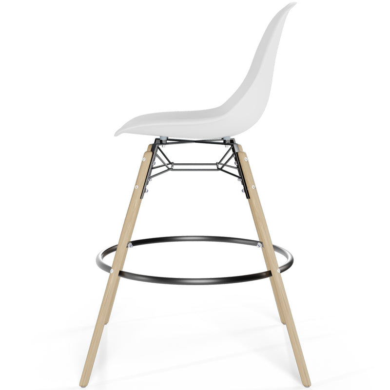 Bar Stool - Scandinavian Design - Wooden Legs - Pack of 4 - Skögur